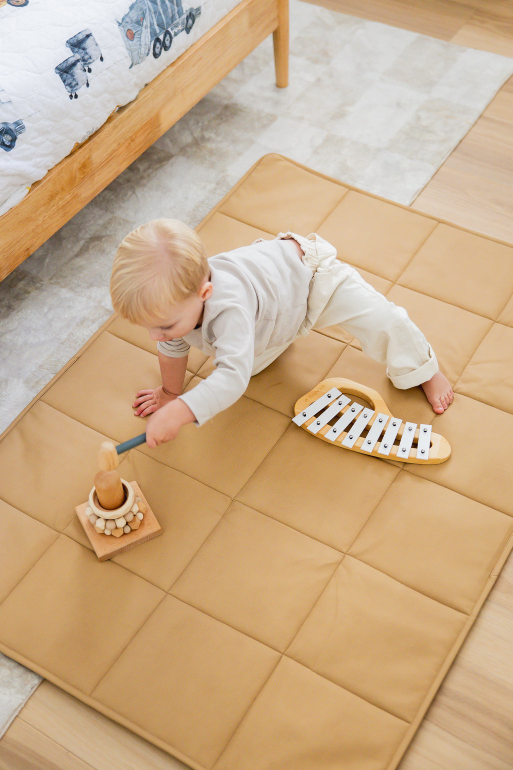 Quilted Play Mat - Tan