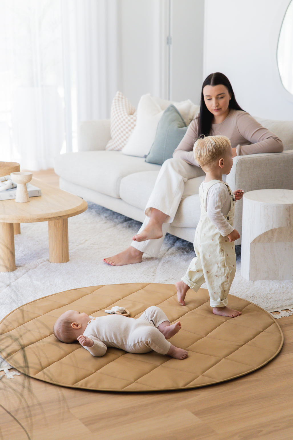 Quilted Play Mat - Tan