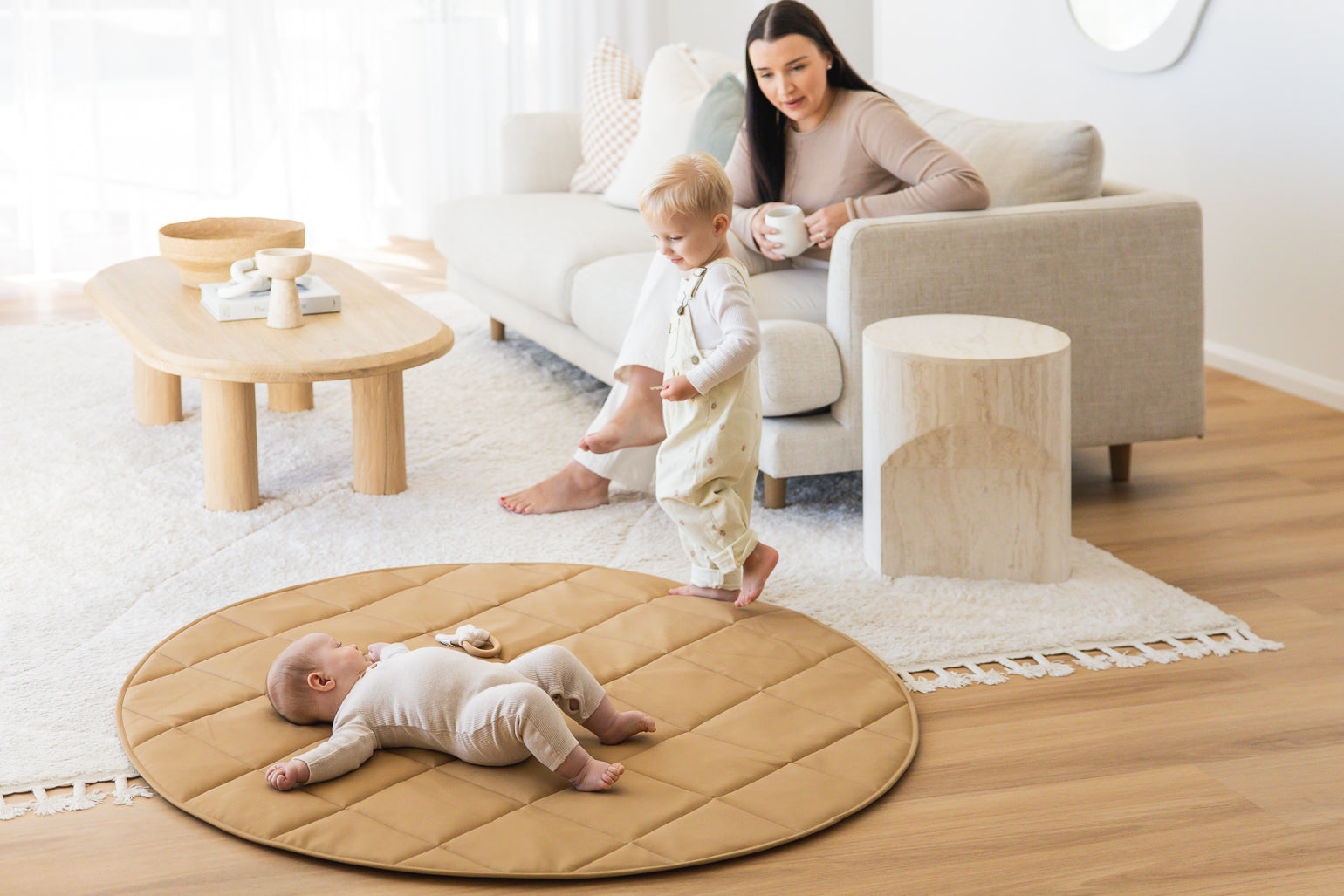 Quilted Play Mat - Tan
