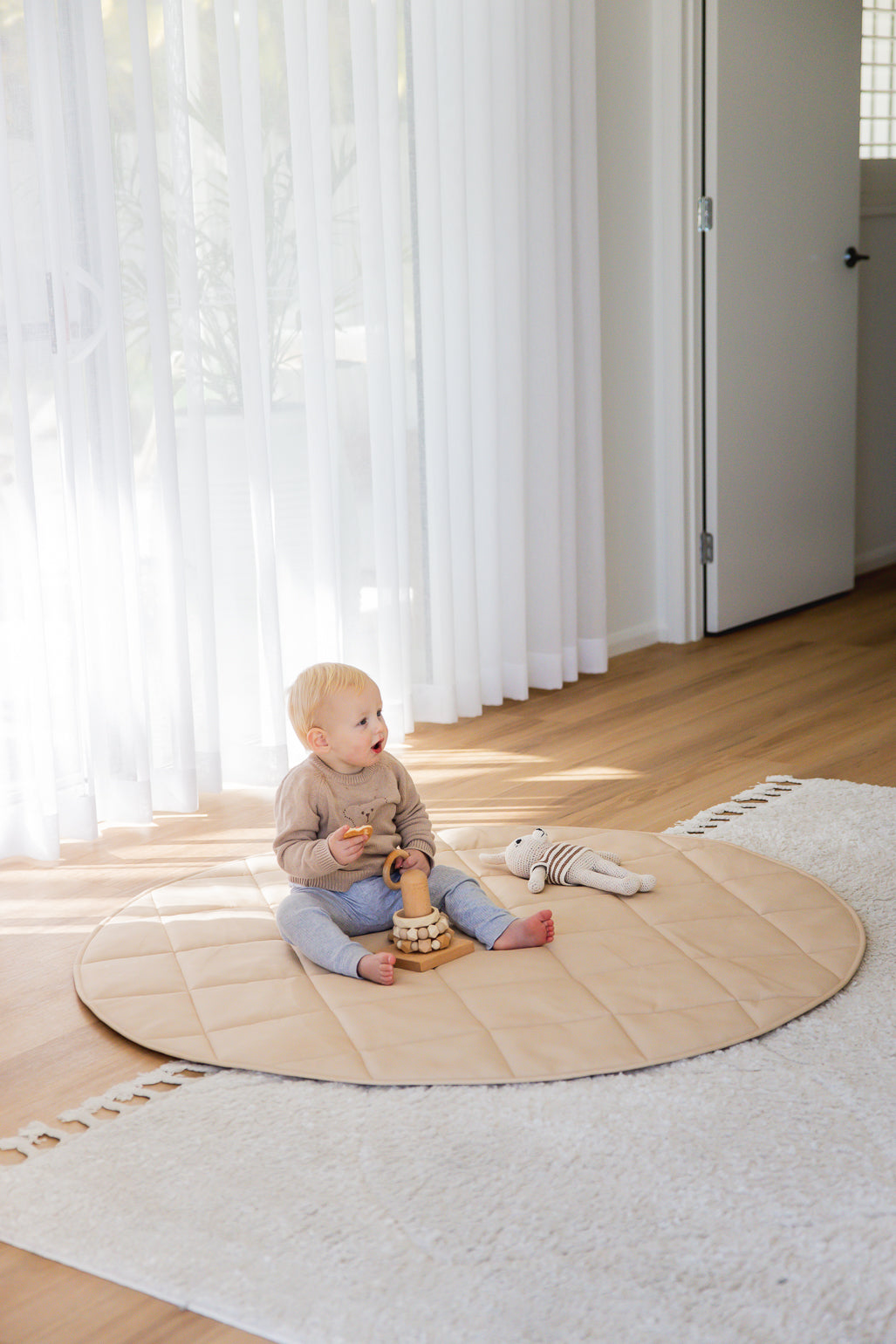 Quilted Play Mat - Latte