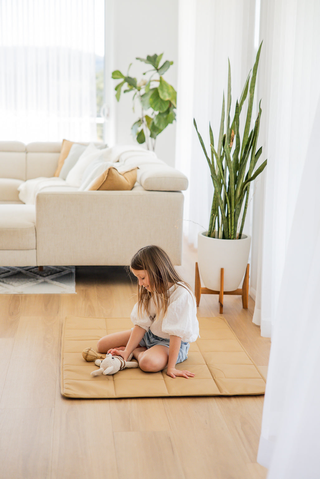 Quilted Play Mat - Tan