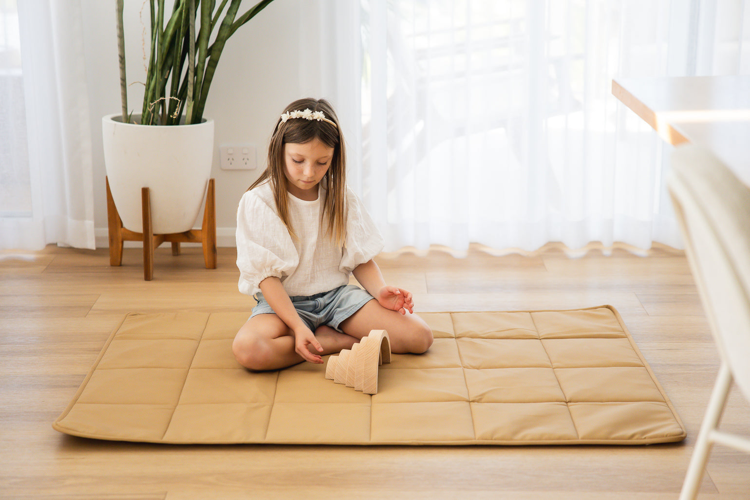 Quilted Play Mat - Tan