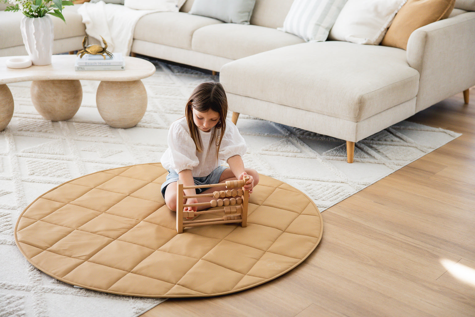 Quilted Play Mat - Tan