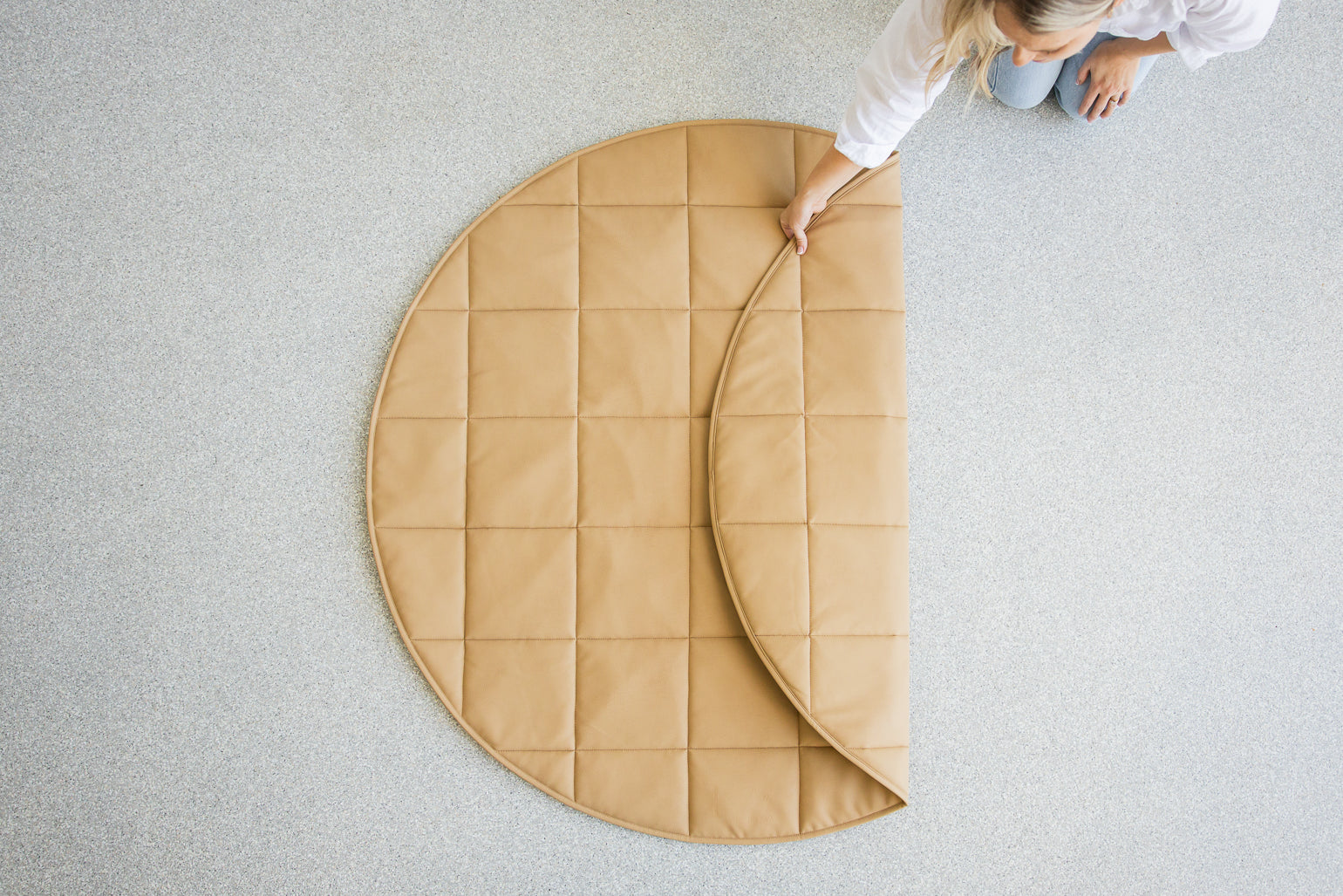 Quilted Play Mat - Tan