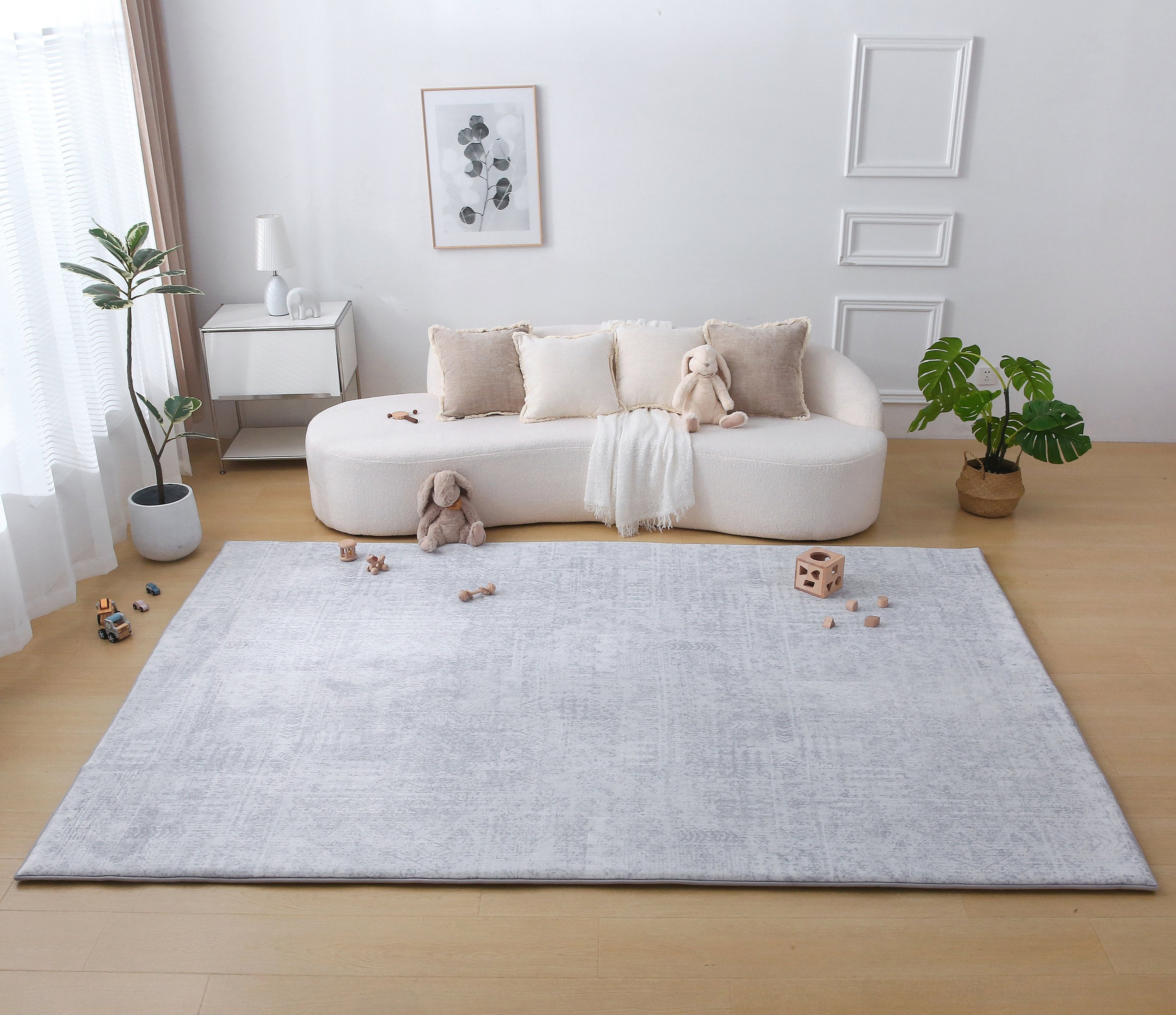 Plush Play Mat - Geo - Grey