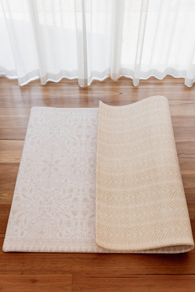 LARGE: Herringbone / Vintage Fade - Warm Neutral
