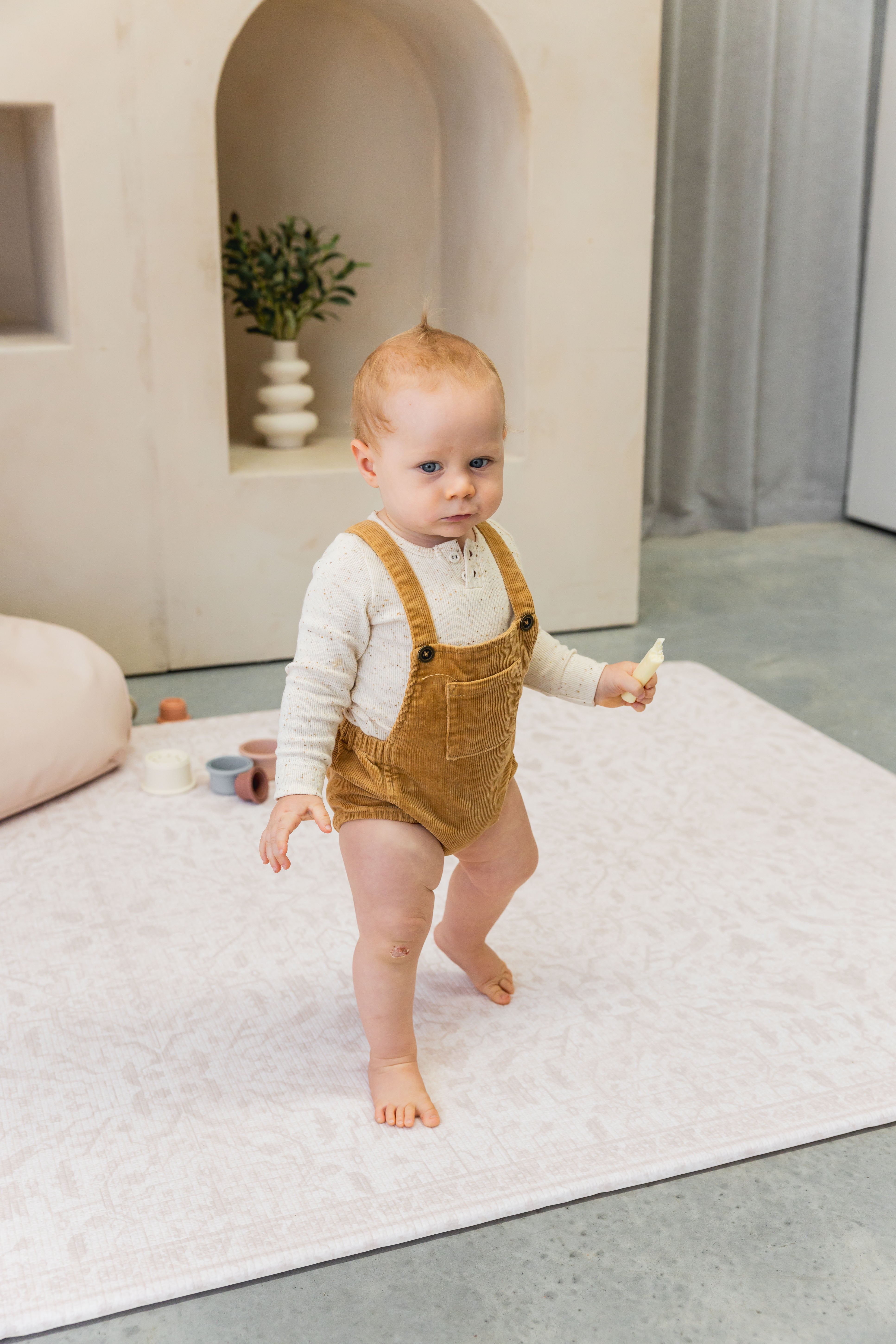 LARGE: Herringbone / Vintage Fade - Warm Neutral