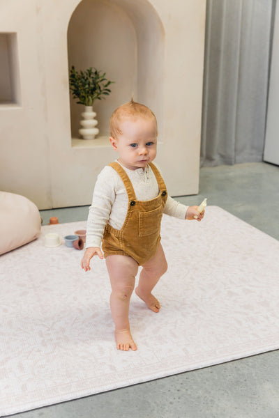 LARGE: Herringbone / Vintage Fade - Warm Neutral