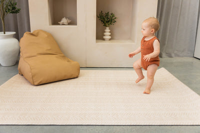 LARGE: Herringbone / Vintage Fade - Warm Neutral
