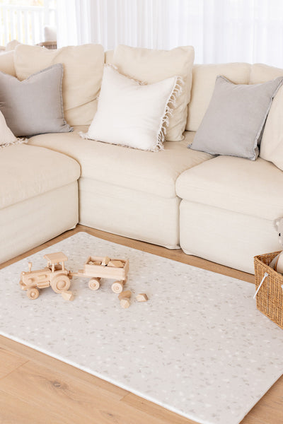 SMALL: Misty Grey Linen / Misty Grey Terrazzo Play Mat