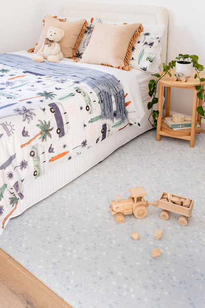 LARGE: Beau Blue Terrazzo / Misty Grey Terrazzo Play Mat