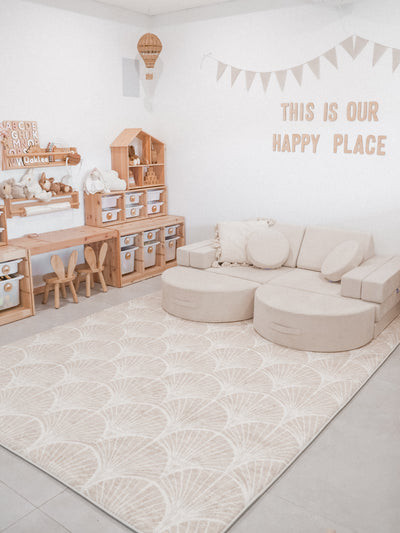 Plush Play Mat - Shell - Latte