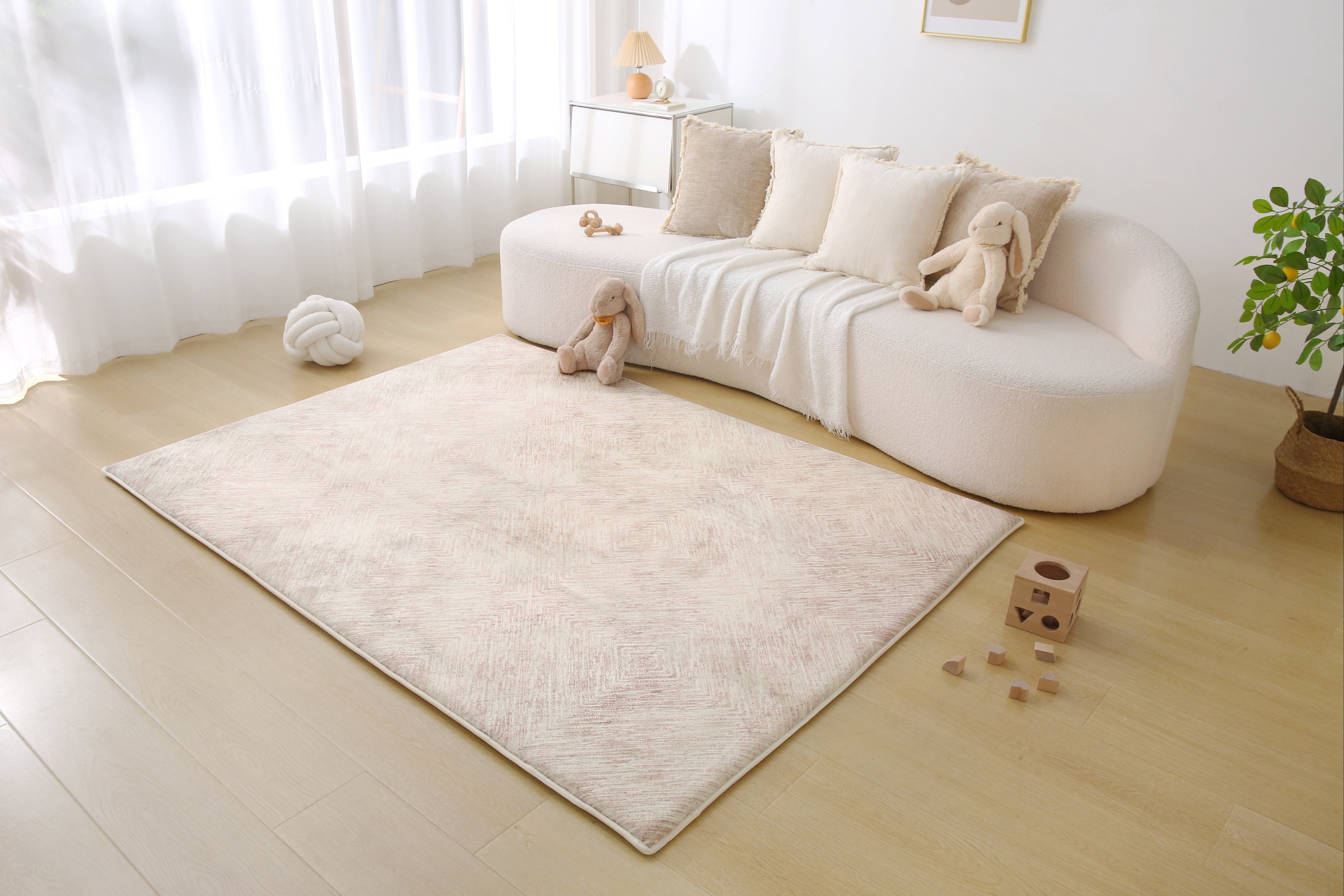 Plush Play Mat - Ikat Diamond - Nougat