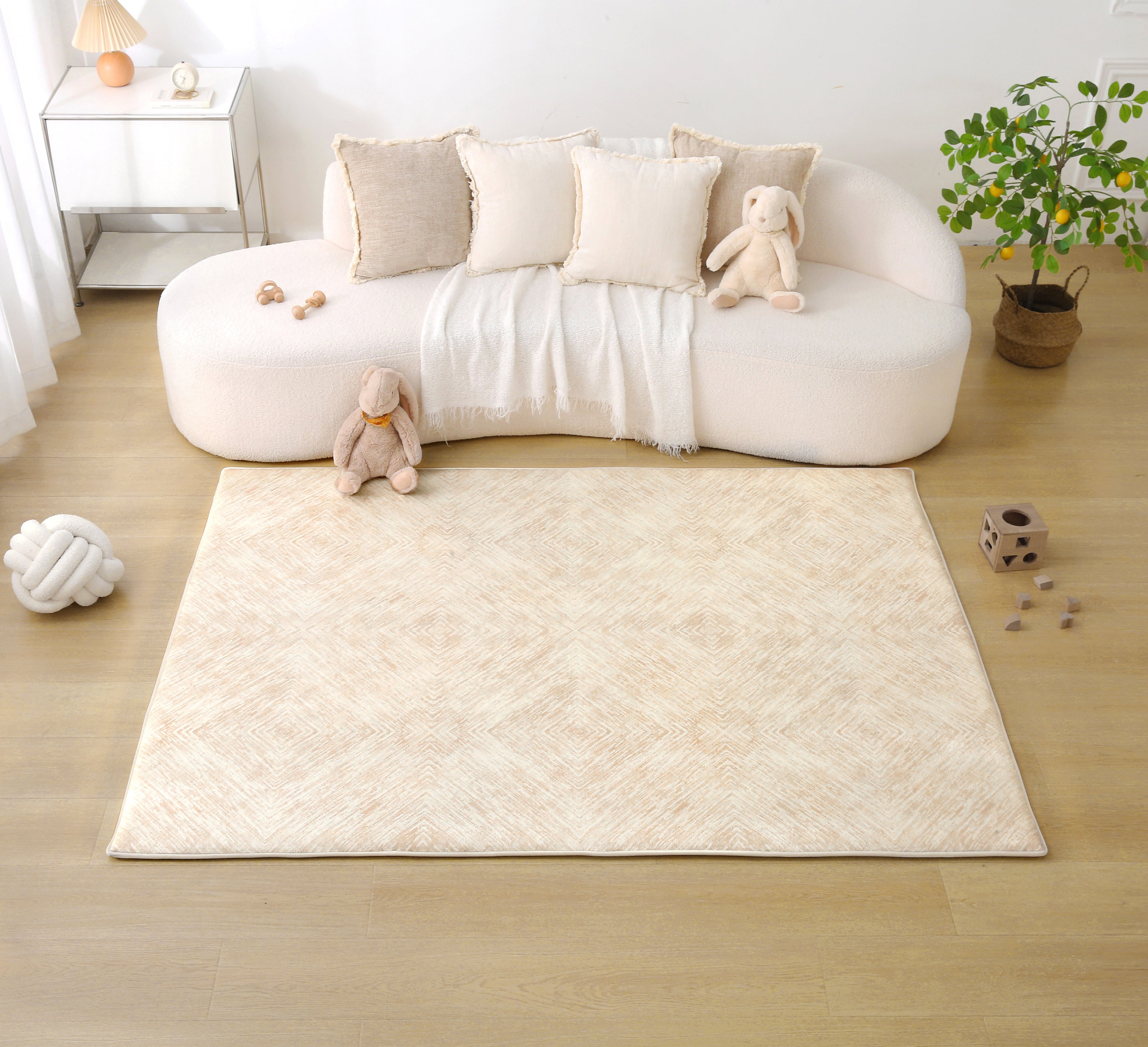 Plush Play Mat - Ikat Diamond - Sand