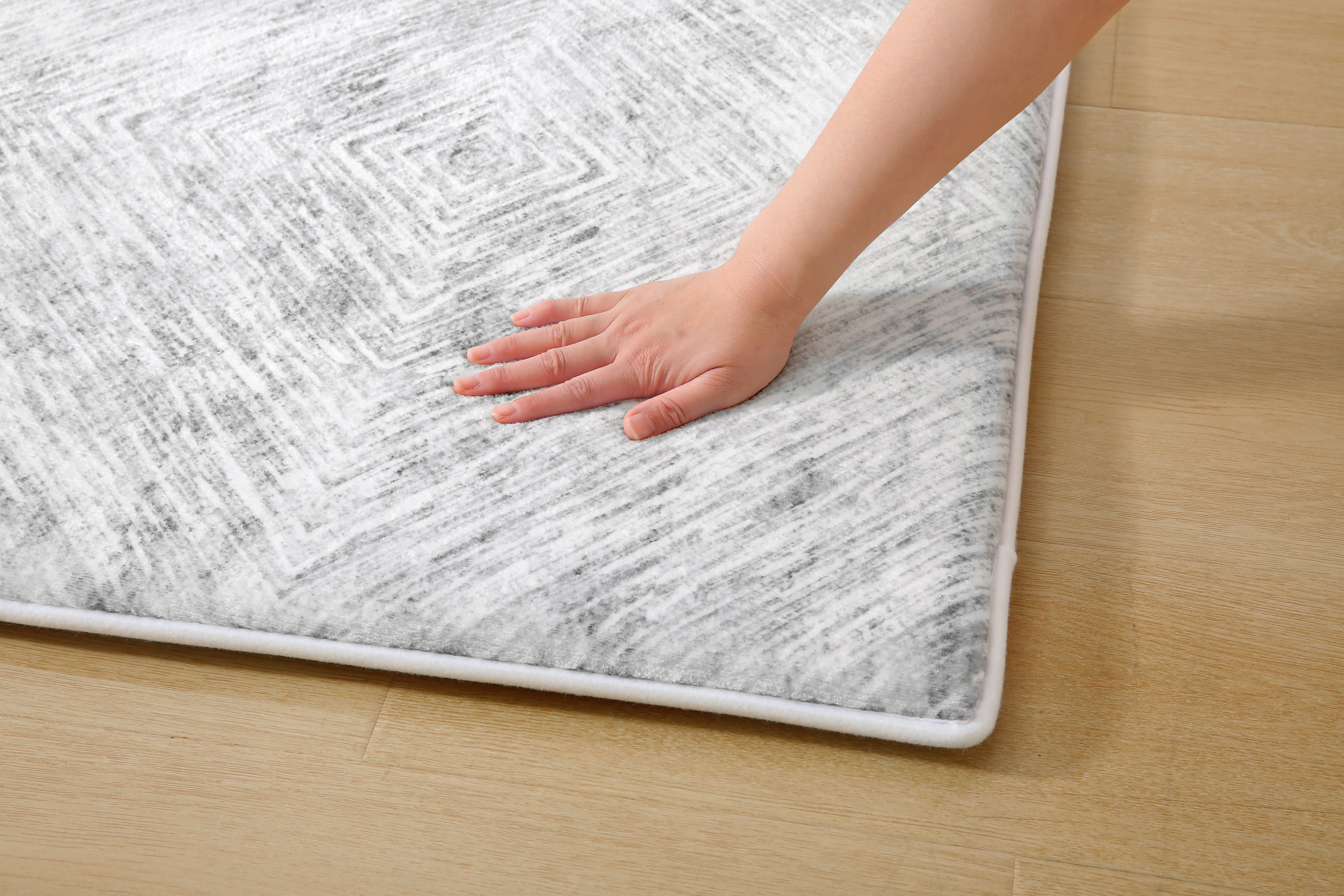 Plush Play Mat - Ikat Diamond - Stone Grey