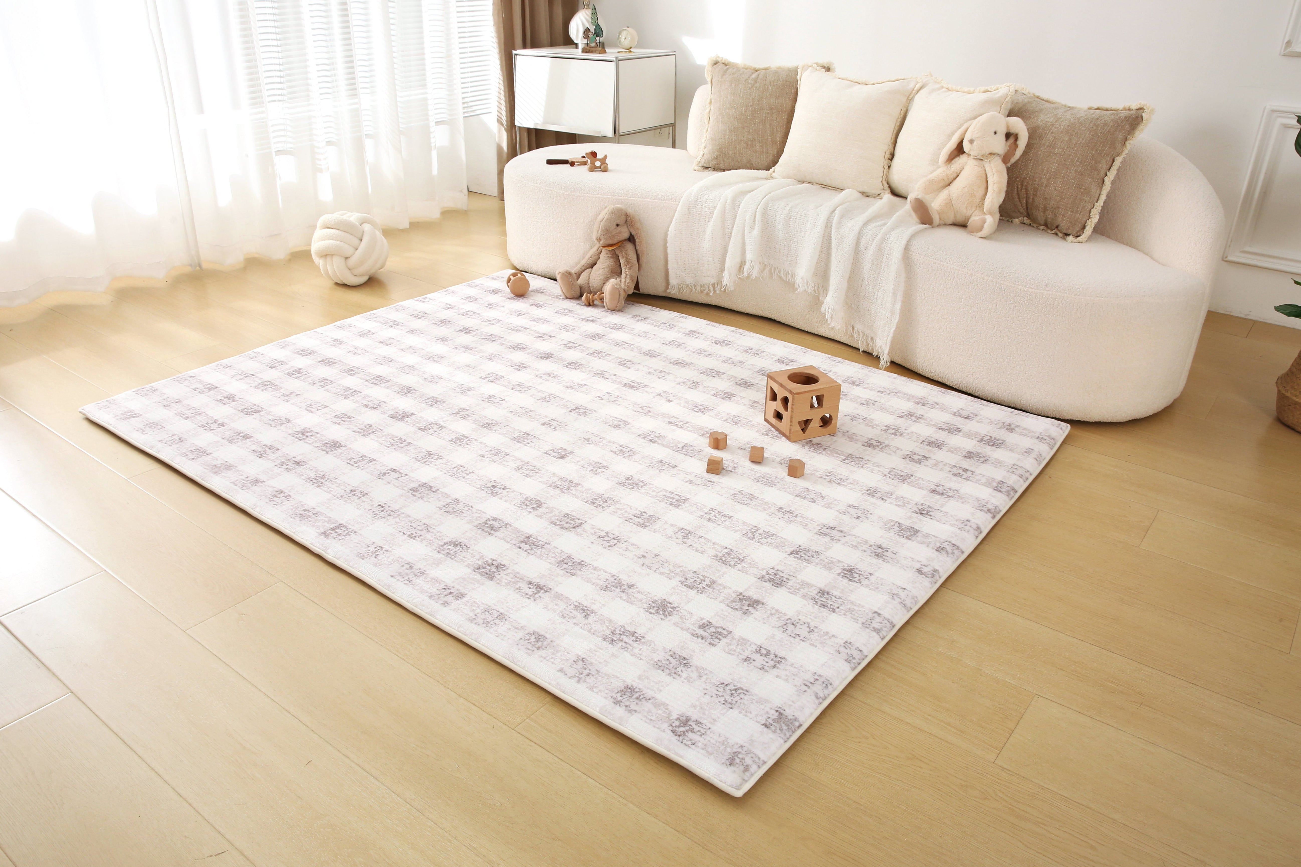 Plush Play Mat - Gingham - Mocha