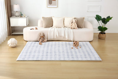 Plush Play Mat - Gingham - Denim