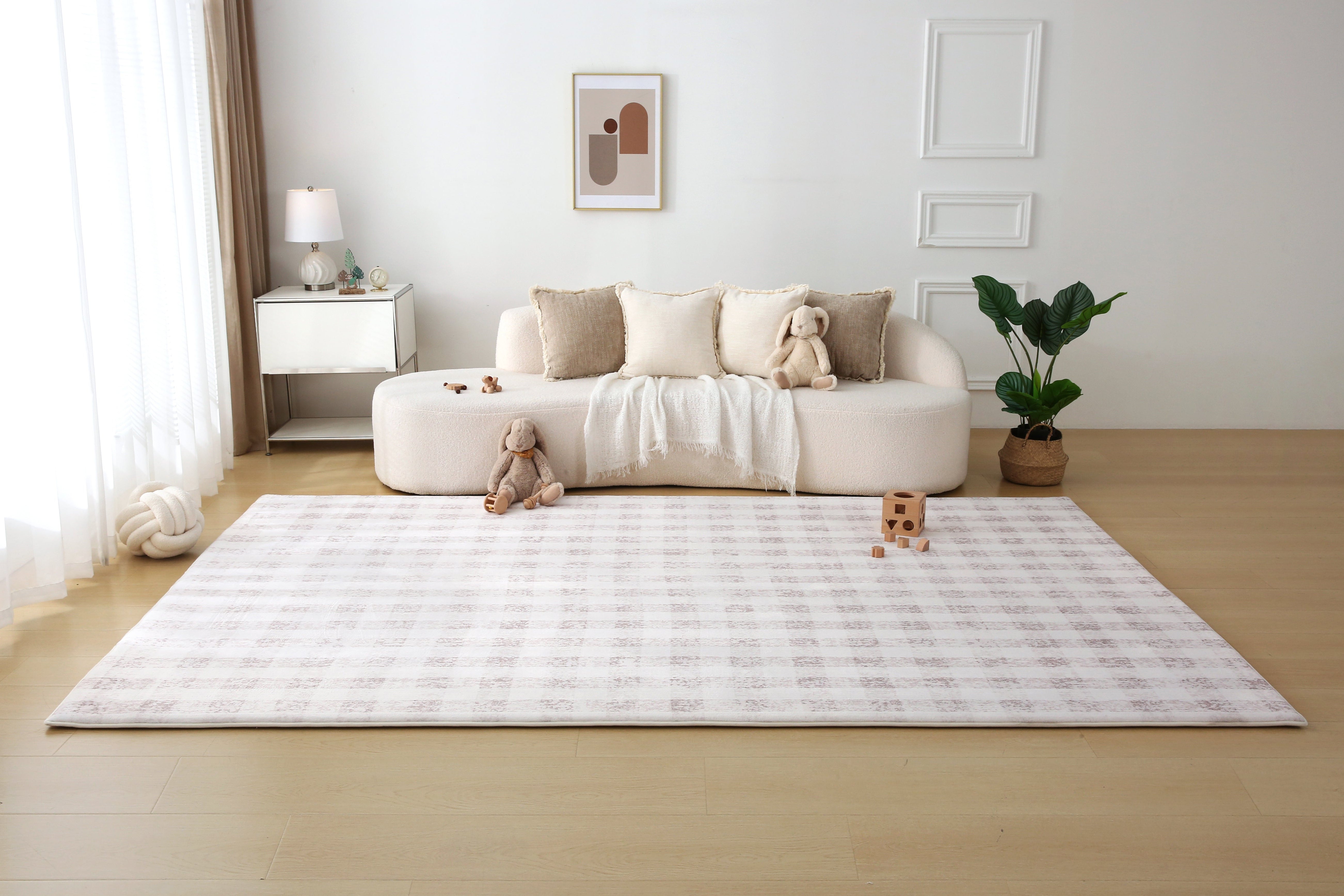 Plush Play Mat - Gingham - Mocha