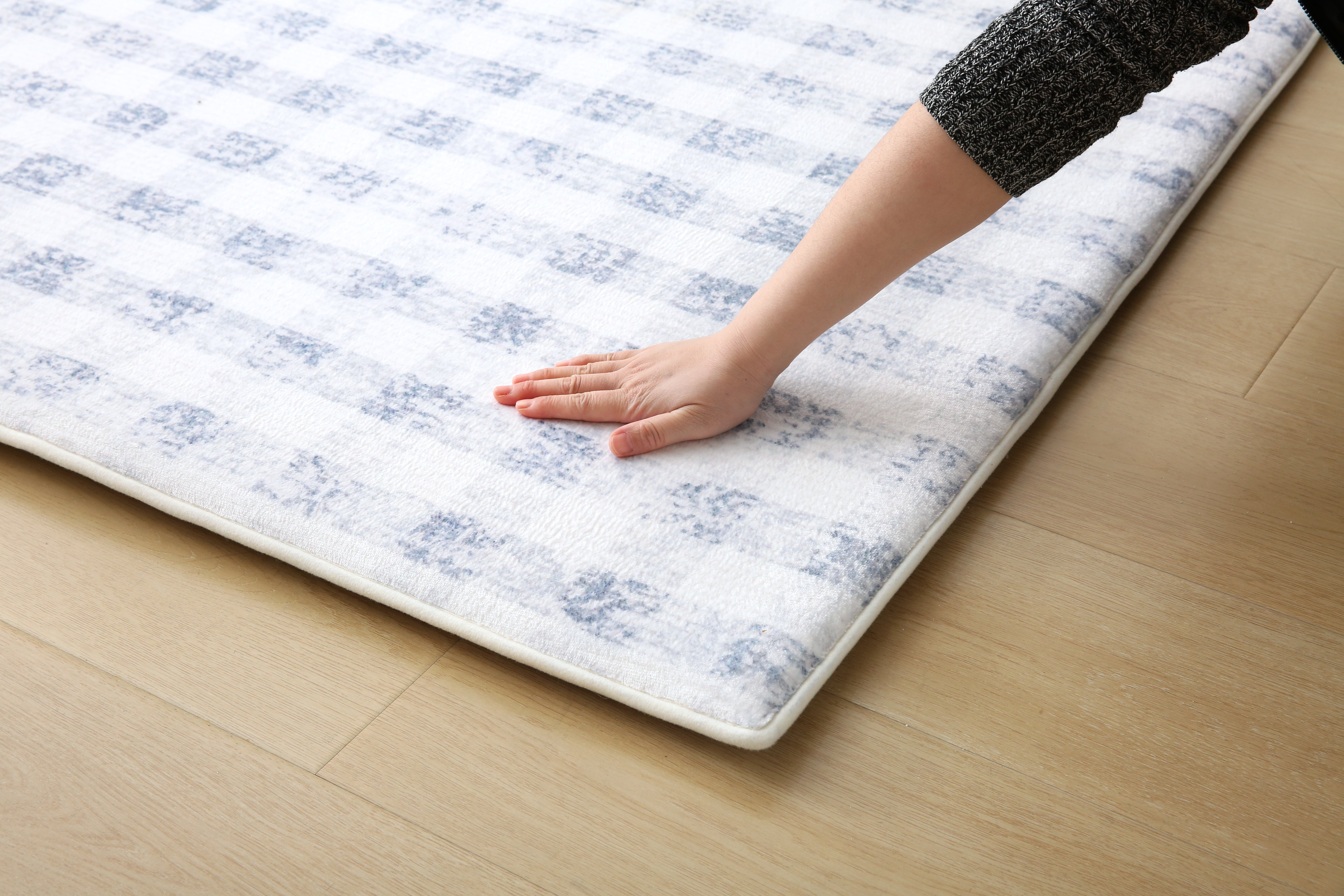 Plush Play Mat - Gingham - Denim