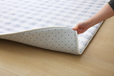 Plush Play Mat - Gingham - Denim