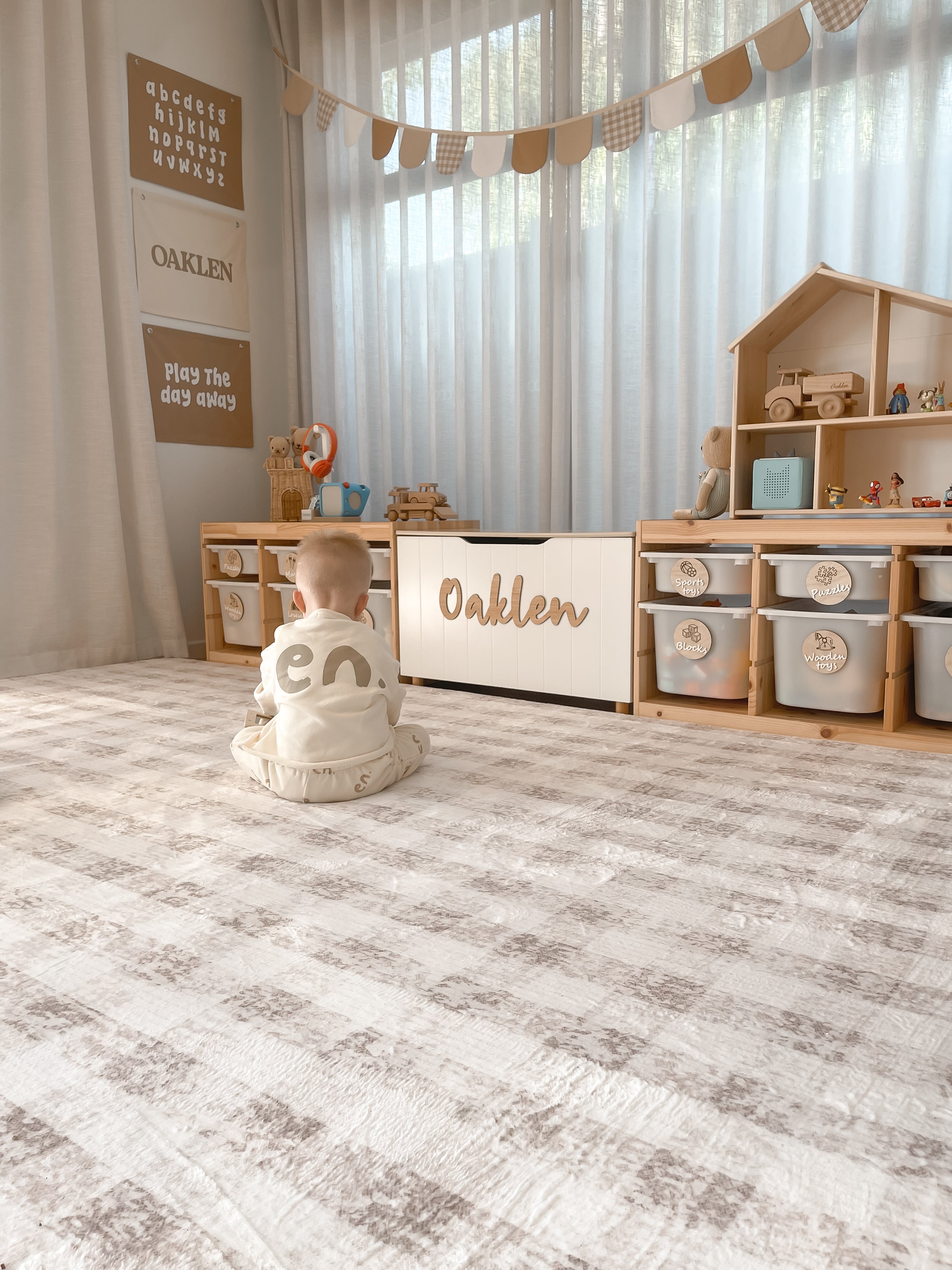 Plush Play Mat - Gingham - Mocha