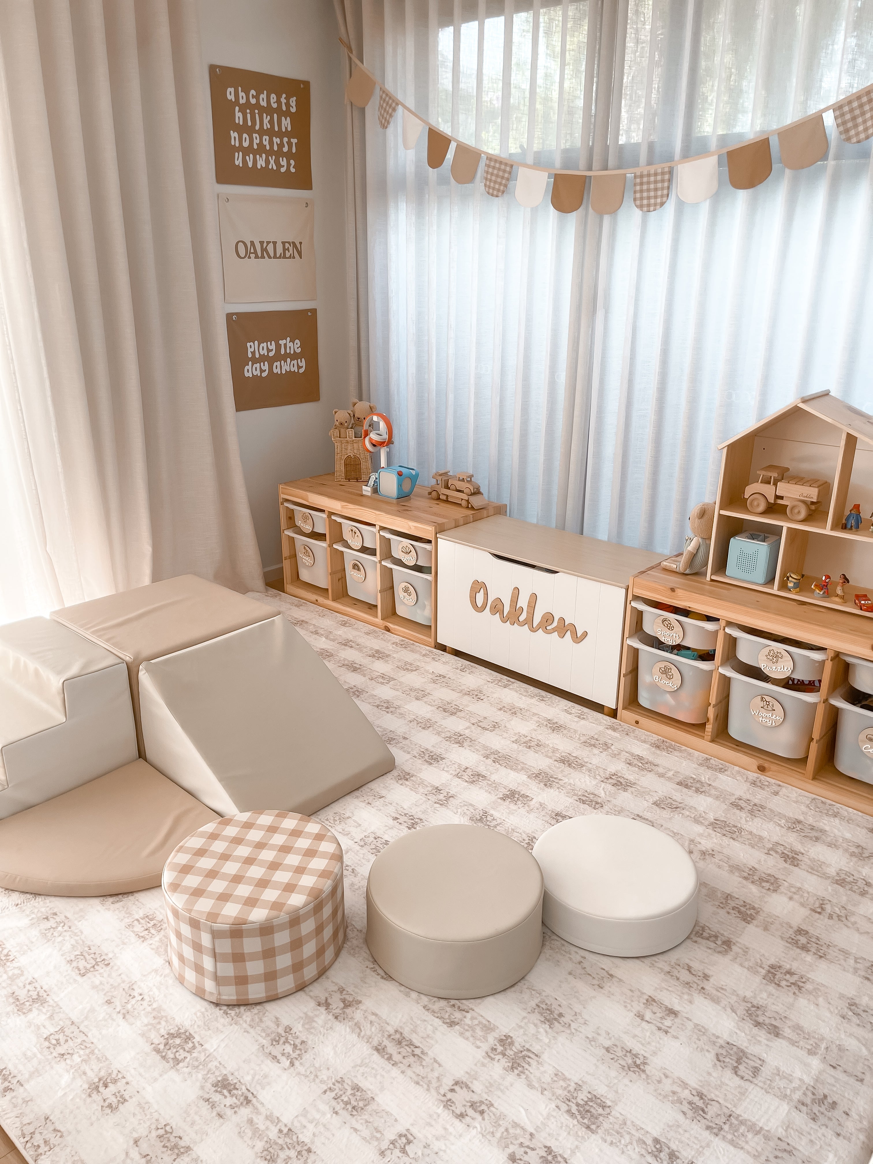 Plush Play Mat - Gingham - Mocha