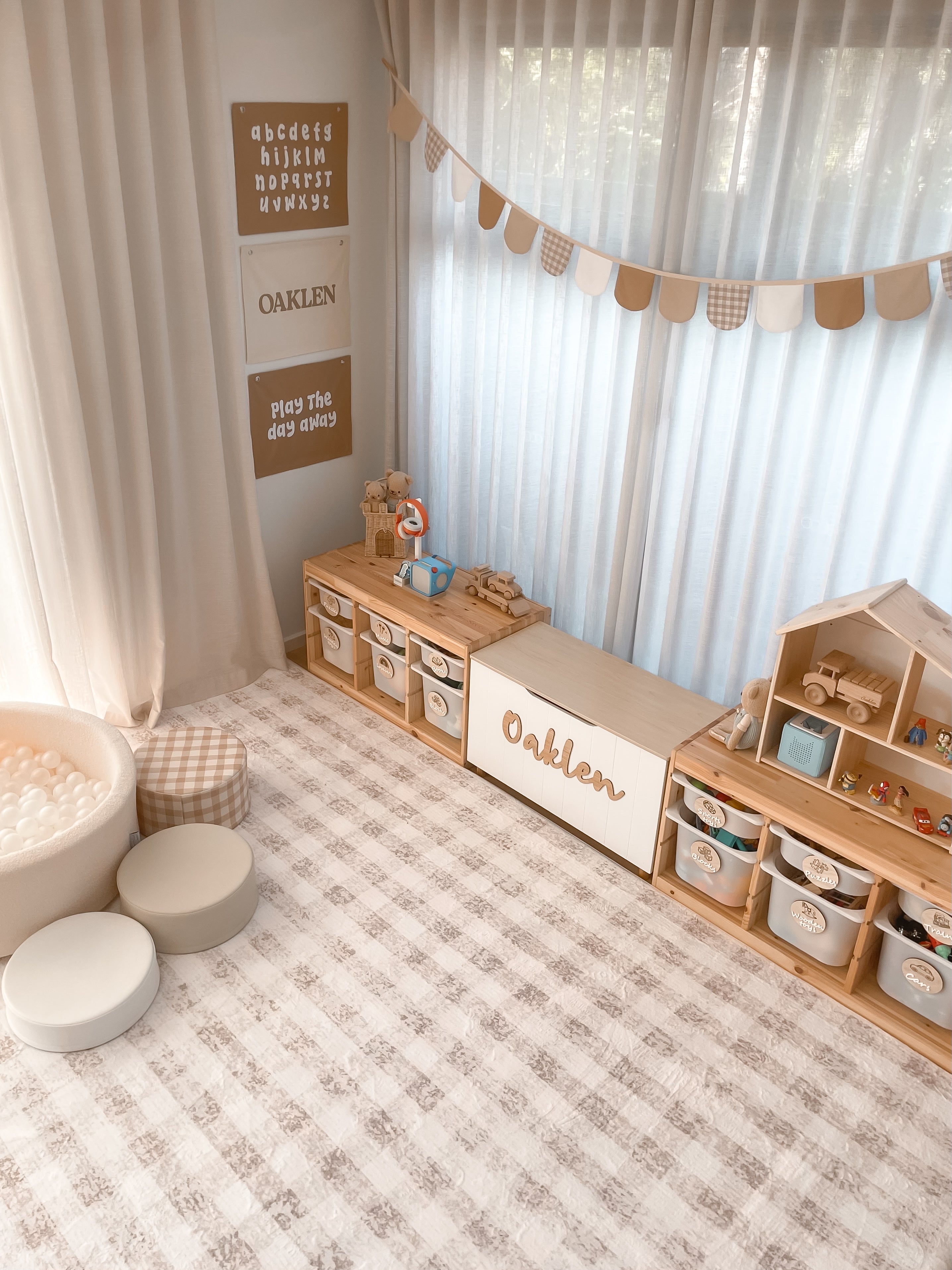 Plush Play Mat - Gingham - Mocha