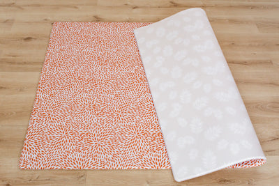 LARGE: Rust Petal / Neutral Palm Leaf Play Mat