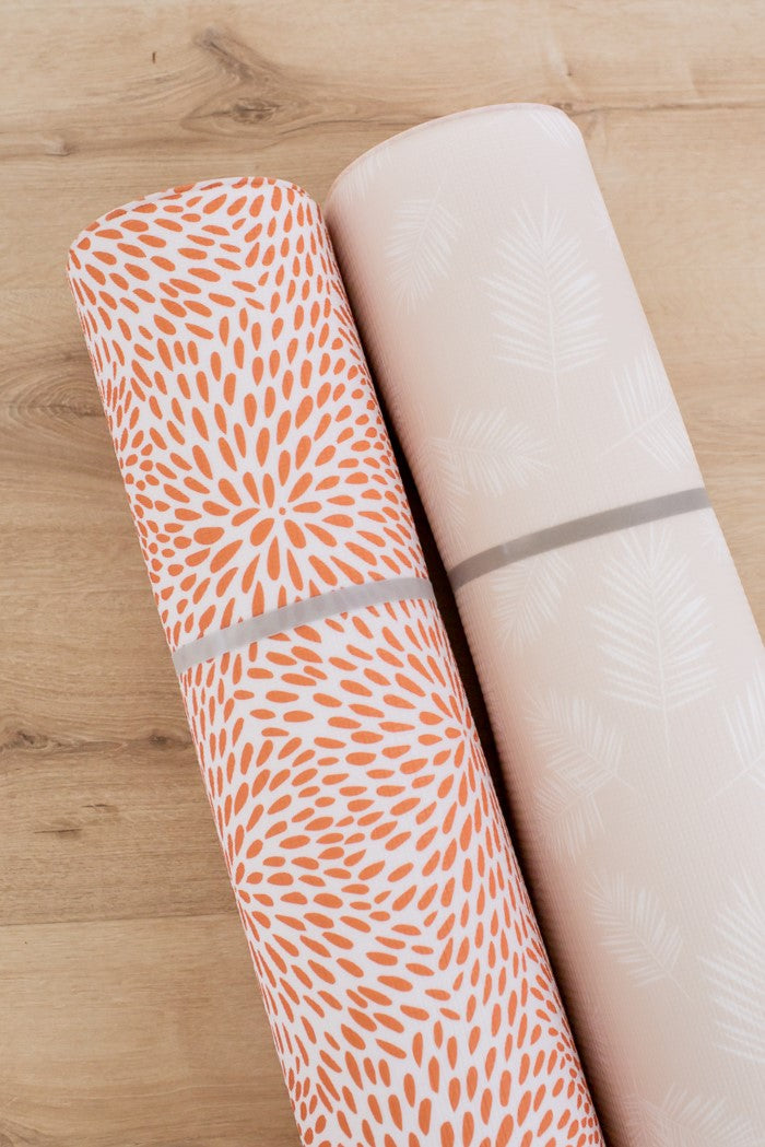 SMALL: Rust Petal / Neutral Palm Leaf Play Mat