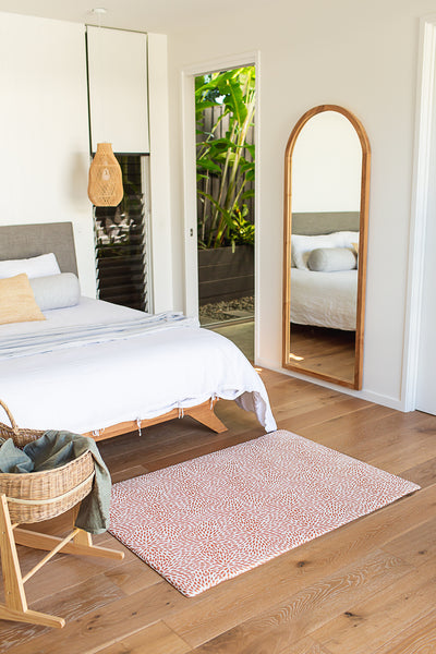 SMALL: Rust Petal / Neutral Palm Leaf Play Mat
