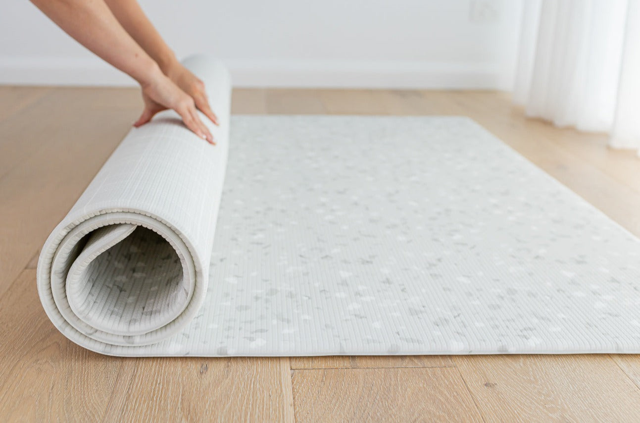 LARGE: Misty Grey Linen / Misty Grey Terrazzo Play Mat