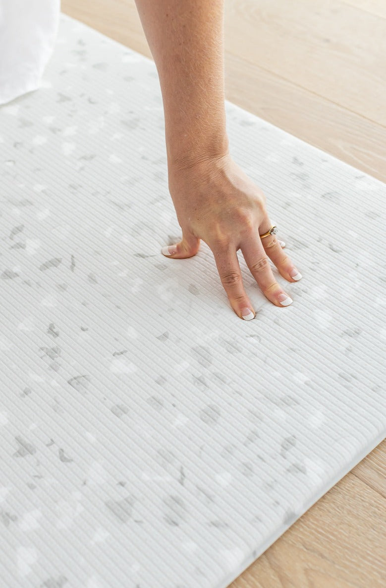 LARGE: Misty Grey Linen / Misty Grey Terrazzo Play Mat